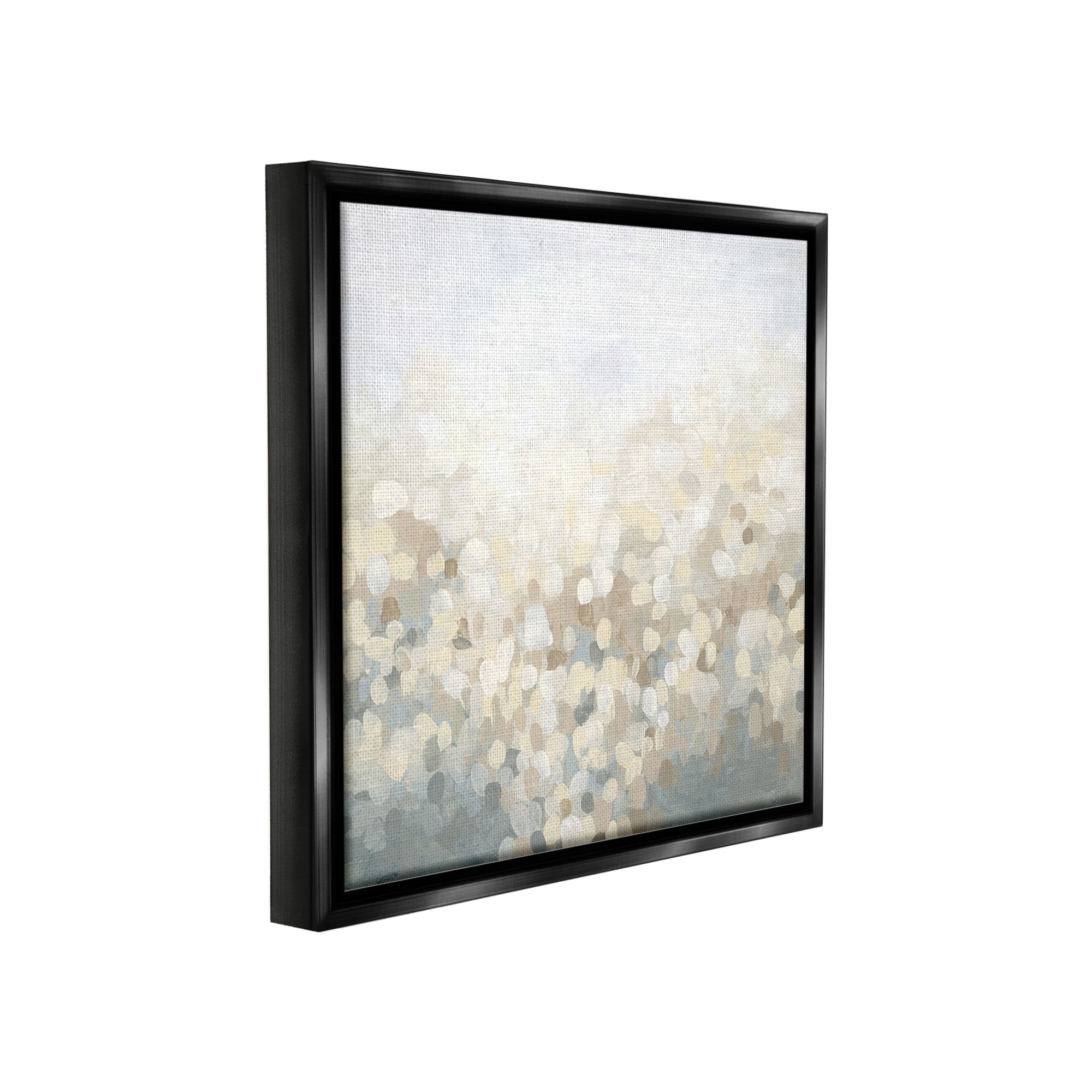 Stupell Industries Dotted Neutral Gradient Abstract Painting Black Floater Framed Canvas Art Print Wall Art, 18 x 18