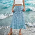 thumbnail image 2 of Faldas de Cintura Elástica para las Mujeres Vestidos de Playa de Moda de Verano con Bolsillos, Faldas Casuales para las Mujeres de Verano, 2 of 7