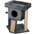 thumbnail image 1 of Dark Grey Small Cat Tree Tower with Perch & Scratching Post - Indoor Kitty Condo, 22.4" High, Compact Design for Living Room & Bedroom, 1 of 7
