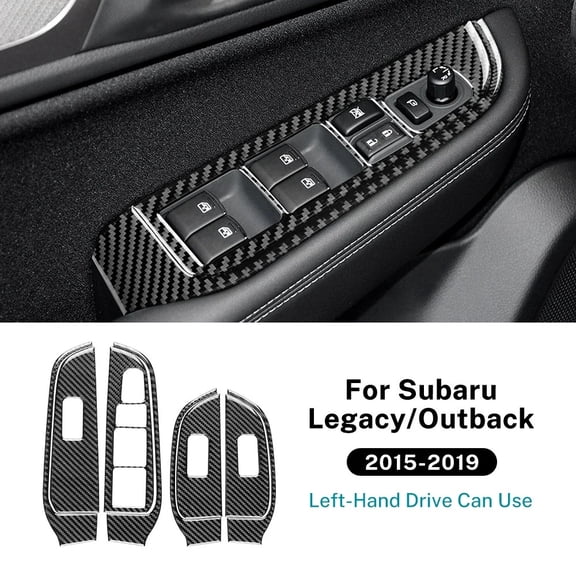 Car Door Window Panel for Subaru Legacy Outback 2015 2016 2017 2018 2019 Real Soft Carbon Fiber Sticker LHD RHD Accessories.