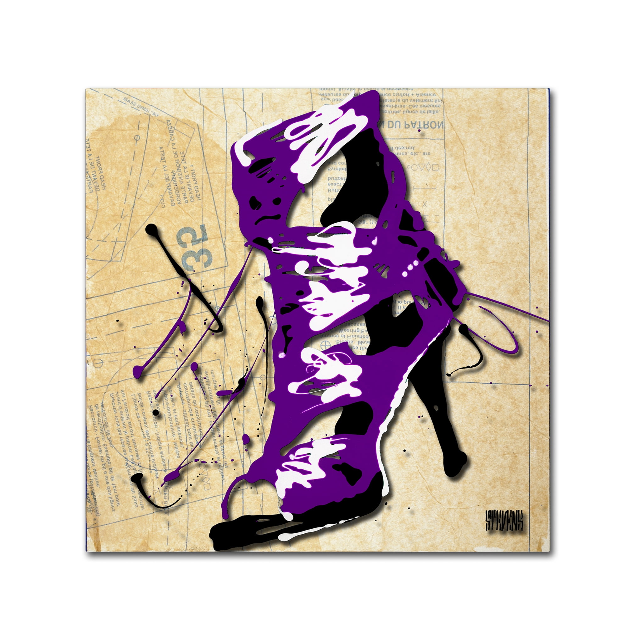 Trademark Fine Art Roderick Stevens 'Purple Strap Boot' 35 x 35 (RS986-C3535GG)