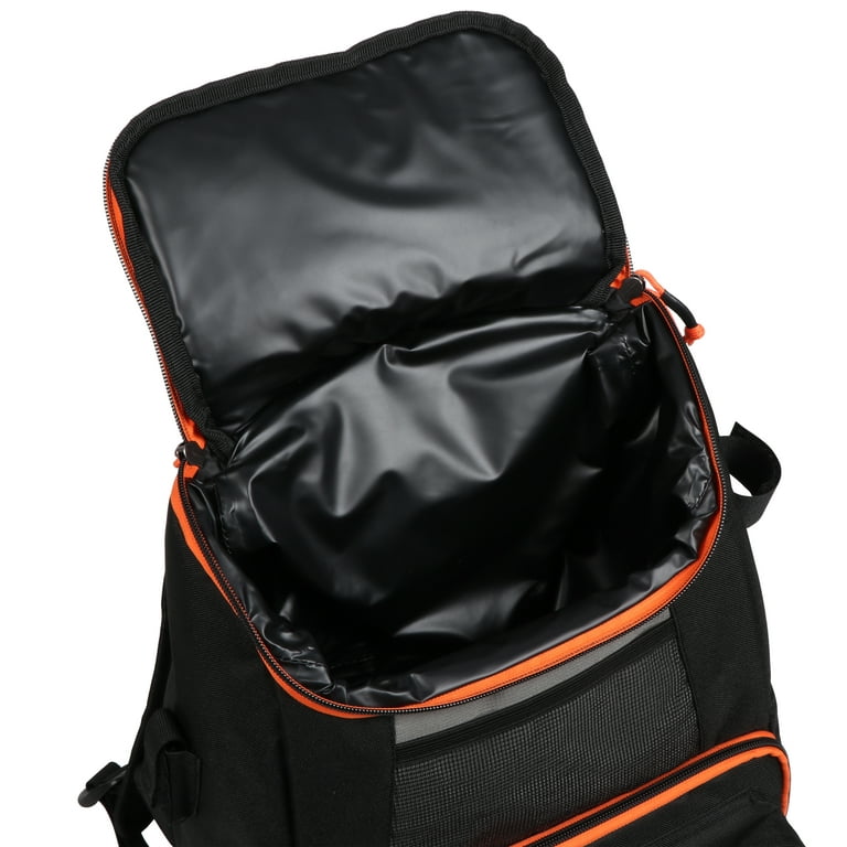 Ozark Trail Adult Unisex Fishing Tackle Backpack with Cooler Bait Storage,  Orange 