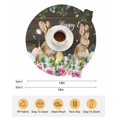 thumbnail image 6 of 13 Inch Round Placemats Set of 6, Easter Non Slip Heat Insulation PP Table Mats, Spring Watercolor Bunny Eggs Flower Leaf Wood Grain Washable Place Mats for Kitchen Dining Party Table Decor, 6 of 7