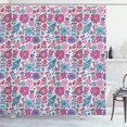 thumbnail image 1 of Ambesonne Garden Shower Curtain, Doodle Peonies Tulips, 69"Wx84"L, Violet Blue Sky Blue, 1 of 3