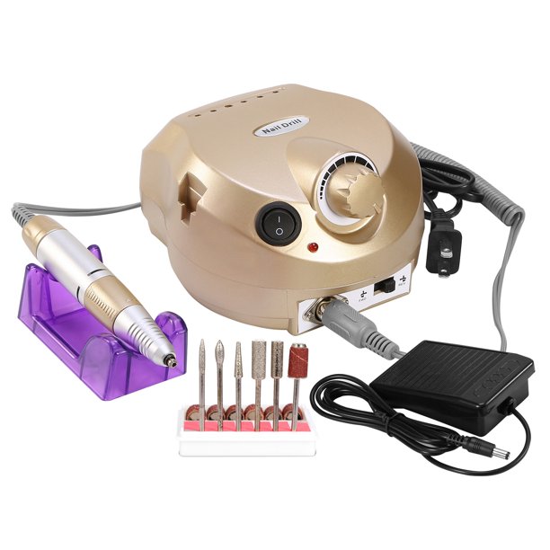 Imountek Acrylic Nail Drill Machine 25000rpm Electric Handpiece Glazing W 6 Bits Cuticle Grinder Manicure Pedicure Polishing File Kit For Nail Art Gold Walmart Walmart 