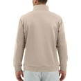 thumbnail image 4 of Evdexr Quarter Zip Sweatshirts Mens Mock Neck Pullover Fall Polo Stand Collar Shirts Long Sleeve Half Zip Golf Tops Fleece Big and Tall Sweater Khaki XL, 4 of 5