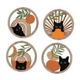 thumbnail image 3 of Decoración de pared de gato 4x Boho, arte de pared de madera colgante decoración de la habitación decorativa bohemia, letreros de madera para el baño, 3 of 9