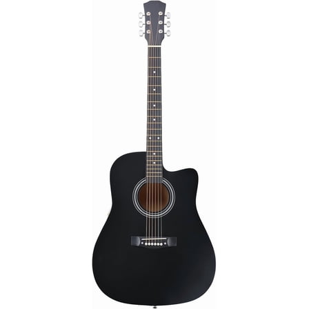 HarmonyStrings Acoustic Guitar Bundle for Beginners Adults,41 Inch Full Size Cutaway Acoustic Guitar with Pickups,Strings,Carry Bag