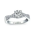 thumbnail image 5 of Bling Jewelry Womens 2CT Solitaire Pave CZ Cubic Zirconia Infinity Engagement Ring .925 Sterling Silver, 5 of 7