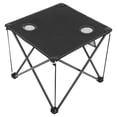 thumbnail image 1 of Raindrops Durable Black Folding Table for Outdoor Use with Convenient Cup Pockets, 1 of 8