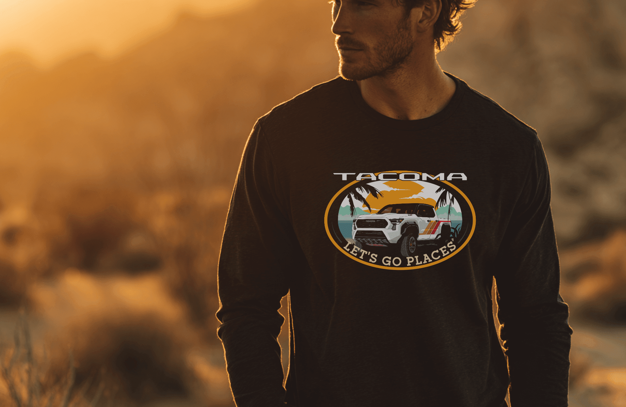 Toyota Tacoma Pick-Up Truck Let's Go Places Long Sleeve Tee