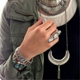 thumbnail image 4 of Anillo de Plata vintage Hugo Flor Tibetano Caliente, 4 of 5