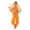 Orange, variant on Kids Girls Belly Dance Top Pants Set Clothing Outfit with Waist Chain Baby Summer Clothes Indian Performance Tutu Onesie