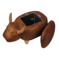 thumbnail image 4 of Leejay Highland Cow Animal Ottoman with Storage for Kids Room,Brown(Set of 2), 4 of 6