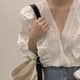 thumbnail image 5 of Camisa superior NikouMX Top con ribete de volantes de encaje de manga larga, 5 of 8