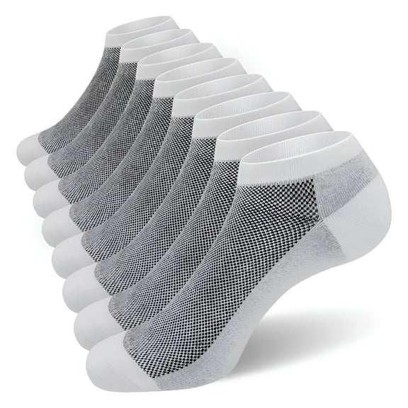 TELOLY 8 Pack Mens Ankle Socks Low Cut Comfort Casual Socks Size 10-13/13-15
