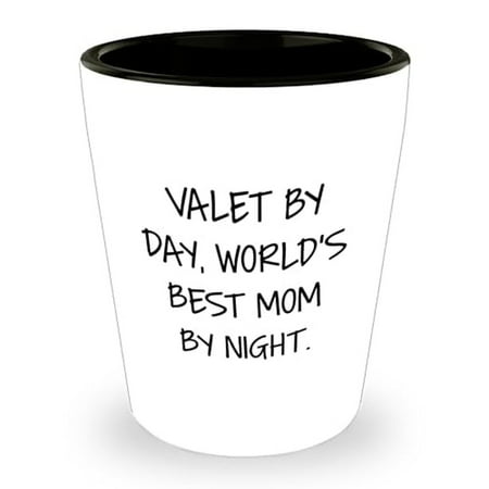 

Funny Valet By Day World s Best Mom By Night Shot Glass | Unique Father s Day Unique Gifts from Daughter Son to Dad Father Daddy
