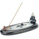 thumbnail image 1 of Incense Stick Holder Ceramic Black 7 Inch, Backflow Incense Burner for Cone Stick, Ceramic Ash Catcher Decorative Tray, 1 of 4