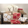 thumbnail image 3 of Fennco Styles Poinsettia Holiday Flower Design Cotton Jute Throw Pillow 18"W x 18"L, 3 of 5