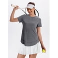 thumbnail image 5 of Ronuti Womens Workout Tops Short Sleeve Activewear T-Shirts Quick Dry Breathable Gym Running Yoga Athletic Wear, 5 of 11