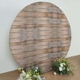thumbnail image 2 of Efavormart 7.5ft Rustic Brown Wood Round Spandex Fit Wedding Backdrop Stand Cover, 2 of 11