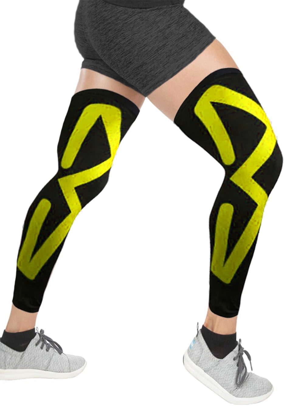 Sports Recovery Compression Full Leg Sleeves (X-Large, Yellow)