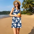 thumbnail image 7 of Bixox Shark Print Women's Sleeveless A-Line Dress with Pockets, Casual Knee-Length Tank Dress for Summer-3X-Large, 7 of 7