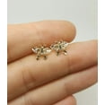thumbnail image 5 of 14k Solid Yellow Gold Butterfly Mariposa Stud Earrings Women Push Back, 5 of 10