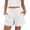 White, variant on Lmueinov Women's High Waisted Pleated Cotton Shorts Loose Wide Leg Casual Summer Shorts with Pockets, S-3XL