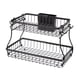 thumbnail image 4 of Cesta de almacenamiento para encimera, 2 cestas de frutas, desmontable, multiusos, resistente, para pan y refrigerios. Negro, 4 of 8
