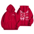 thumbnail image 2 of Arlun Christian Hoodies for Women Bible Verse Jesus Loves You Graphic Letter Printed Oversized Y2k Long Sleeve Hooded Drawstring Sweatshirts with Pockets Red4 XL, 2 of 6