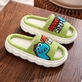 thumbnail image 2 of CXYYY Kids Winter Slippers,Boys Girls Dinosaur Footwear Size 12-12.5,Warm Soft Open Toe Slides Cozy Breathable Linen Casual Non-Slipping Dinosaur Footwear Home Shoes (Green), 2 of 5