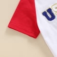 thumbnail image 6 of Okbabeha Toddler Boy 4th of July Outfit Letter Embroidery Short Sleeve Tops with StarStripe Shorts Fourth of July Clothes, 6 of 8