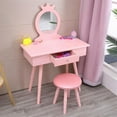thumbnail image 5 of Imerelez Children's Single Mirror Single Drawer Round Foot Dresser Pink, 5 of 8