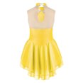 thumbnail image 3 of Jizyo Girls Sequins Ballet Figure Ice Skating Dress Kids Sleeveless Floral Printed Tutu Skirted Yellow 16, 3 of 6