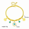 thumbnail image 2 of 316L Stainless Steel Green Crystal Roman Numerals Blue Eyes Bangle Bracelet For Women Fashion Thick Chain Jewelry Gifts, 2 of 6