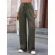 thumbnail image 5 of Pantalones Deportivos Casuales para Mujer, de Pierna , Holgados, con Cordón Ajustable, Cintura Alta, Elásticos y Bolsillos. Verde M, 5 of 9