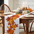 thumbnail image 3 of Thanksgiving Orange Pumpkin Table Runner, Autumn Thanksgiving Kitchen Dining Table Decoration for Home Party Decor 13x108 Inches, 3 of 9