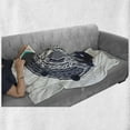 thumbnail image 6 of Northwoods Soft Flannel Fleece Throw Blanket, Mountains Celtic Style Outdoors of Adventure and Camping, Cozy Plush for Indoor and Outdoor Use, 50" x 70", Dark Blue and White, by Ambesonne, 6 of 6