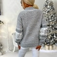 thumbnail image 5 of labakihah sweaters for women women's christmas snowflake sweater turtleneck vintage holiday knit sweater pullover grey s, 5 of 9