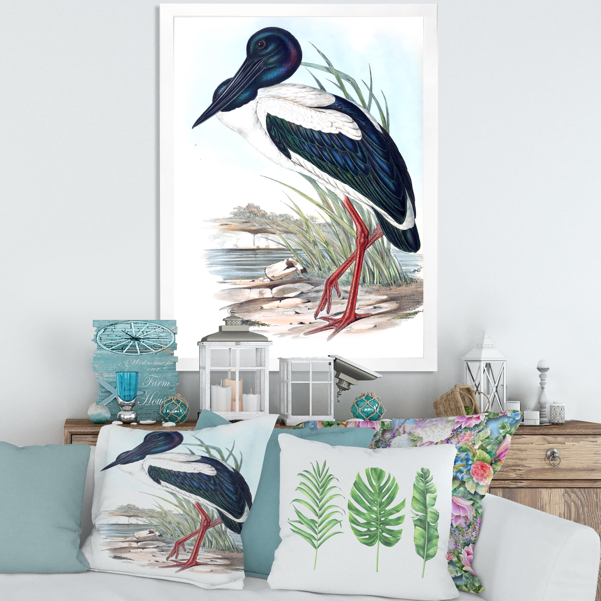 Designart 'Australian Vintage Birds I' Traditional Framed Art Print
