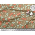 thumbnail image 3 of Soimoi Brown Silk Fabric Berries Leaves Decor Fabric Printed Yard 42 Inch Wide, 3 of 3