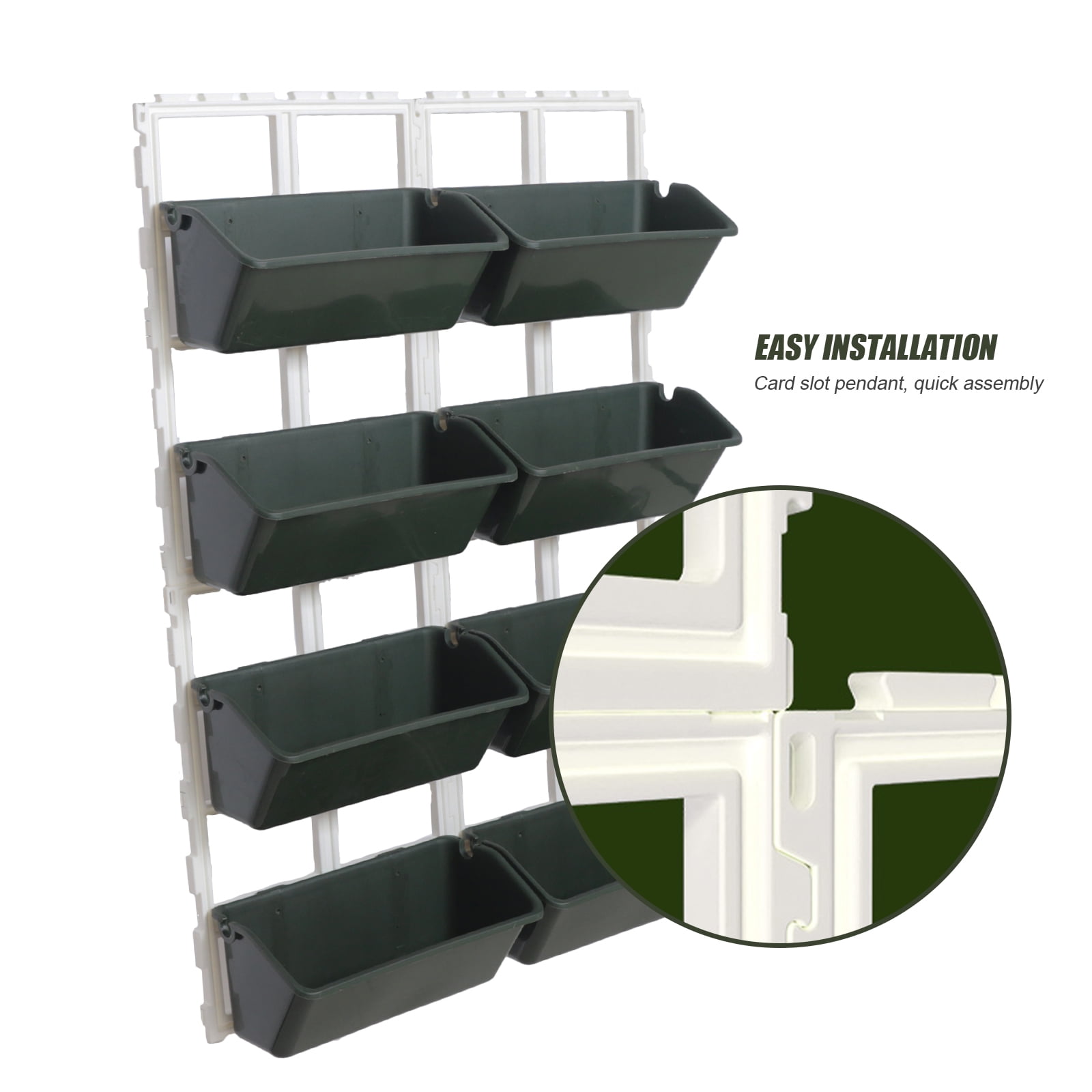 Vertical Wall Hanging Planter 8 Pockets, 4-Tier Indoor and Outdoor Plant Stand with Detachable Hooks, Hanging Plastic Pot Balcony Planter for Flowers Vegetables Herbs