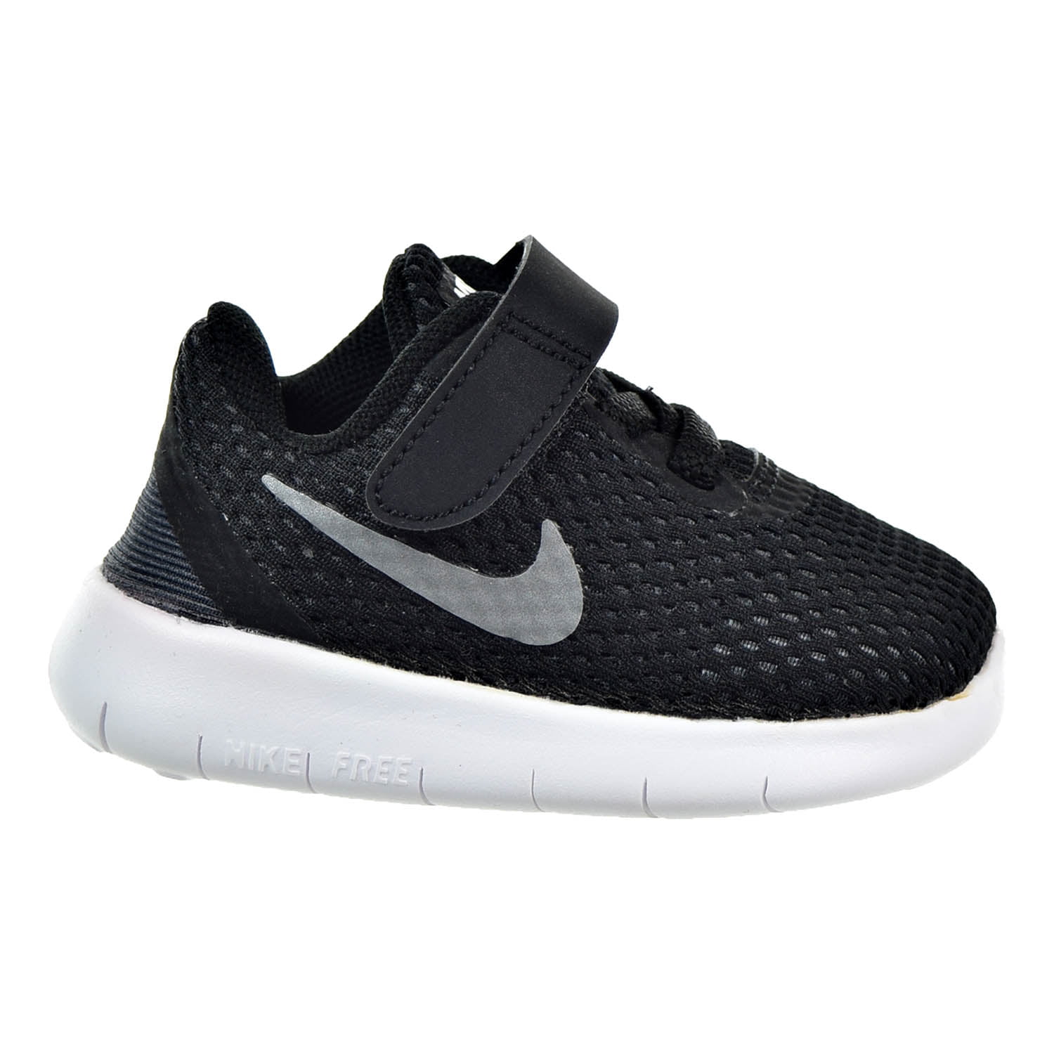 Nike Free RN (TDV) Toddler Shoes Black/Metallic Silver/Anthracite ...
