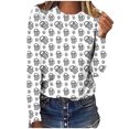 thumbnail image 2 of Hauts à Manches Longues pour Femmes T-Shirts Imprimés Décontractés Amples à Col Rond à Manches Longues Hauts Blouse T-Shirts à Manches Longues pour Femmes T-Shirts Longs pour Femmes Blouses à Manches Longues pour Femmes, 2 of 6