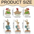 thumbnail image 3 of Easter Wooden Sign Party Decorations for Home, Farmhouse Easter Table Decor Bunny with Pompom Ball for Tiered Tray Tabletop Shelf Mantel Party Outdoor Indoor, 3 of 8