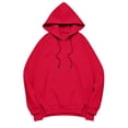 thumbnail image 4 of DHFJKG Hoodies For Women Side Slit Long Sleeve Sweatshirt Fall Drawstring Solid Color Pullover Tops With Pocket, 4 of 4