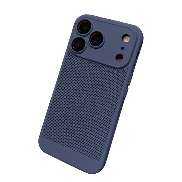 Funda disipadora de calor para iPhone 17 Pro Max, trasera rígida delgada, transpirable, con orificios celulares y lente.