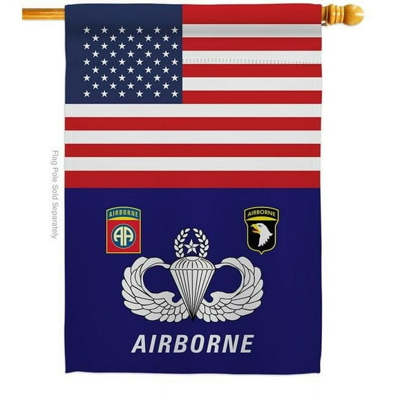 Americana Home & Garden H140708-BO 28 x 40 in. US Airborne House Flag with Armed Forces Army Double-Sided Decorative Vertical Flags Decoration Banner Garden Yard Gift