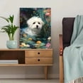 thumbnail image 5 of Maltese Dog Floral Oil Painting Hallway Kitchen Home Wall Decor, 5 of 8